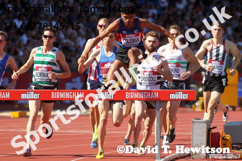 Mens 3000 metres steeplechase, 2019 Muller British Championships, Alexander Stadium, Birmingham. Photo: David T. Hewitson/Sports for All Pics